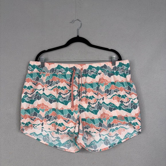 The North Face Pants - The North Face Shorts Women XXL Pink Multi Mountain Print Active Hiking Gorpcore